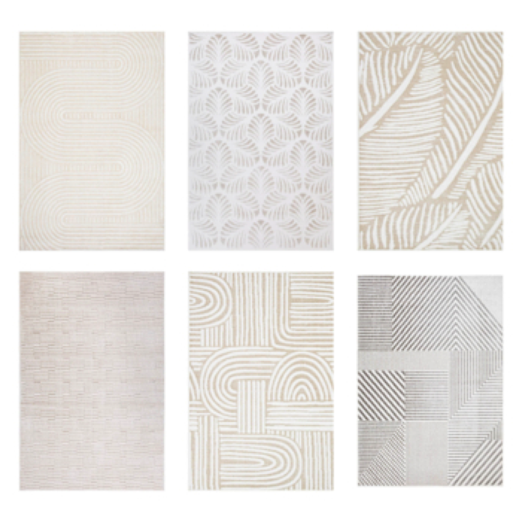 Tapis rectangles 120x170cm frise relief Balamanca 6 modèles assortis