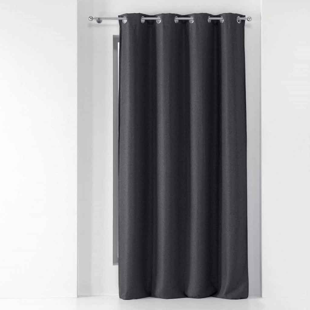 Rideau à oeillets 135x240cm occultant tisse Tramina anthracite