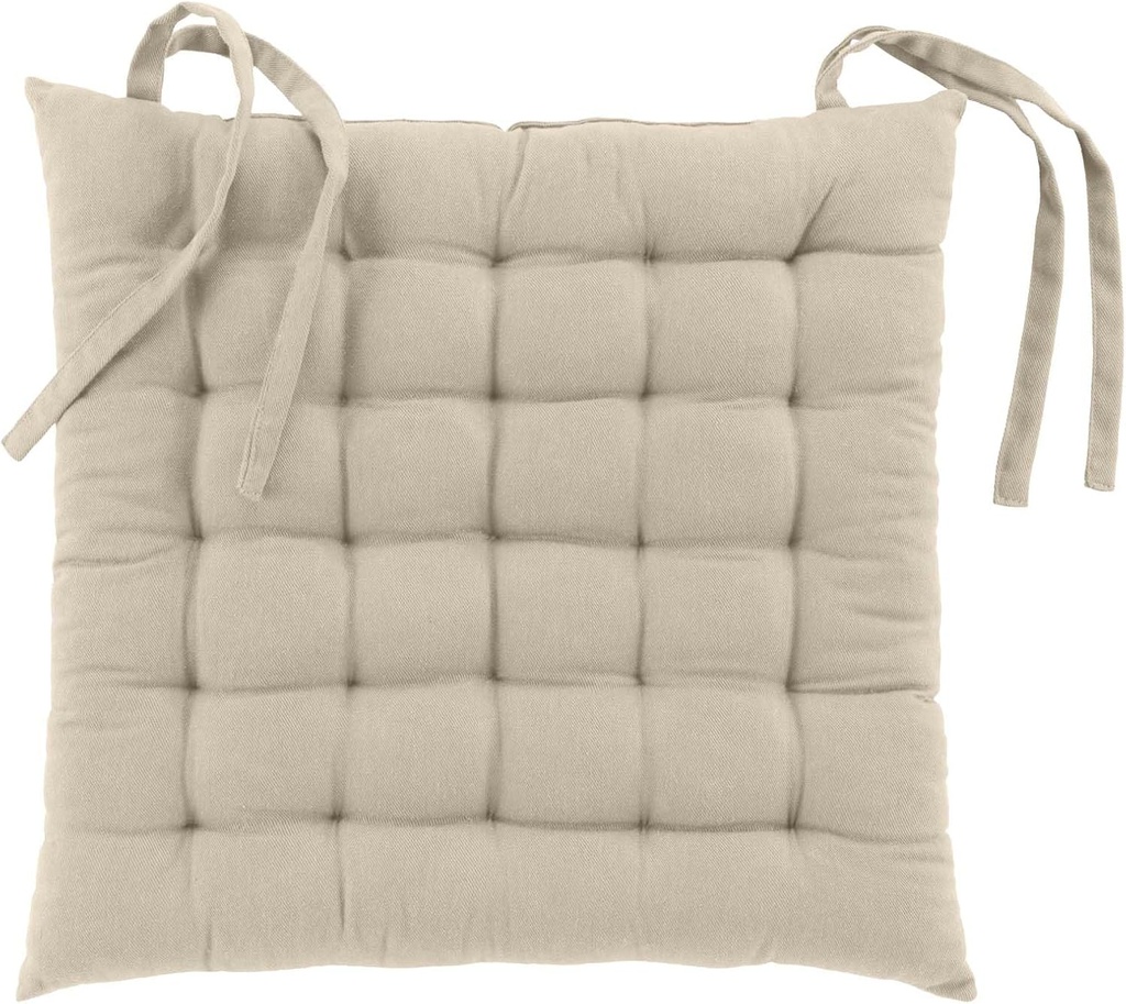 Assise matelassee 38x38cm coton/polyester recycle twily lin