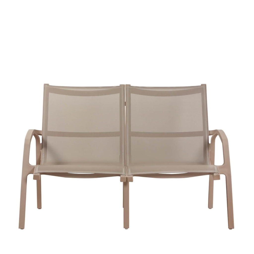 Fauteuil lounge 2 places 83,5*126*83 Taupe textilène taupe