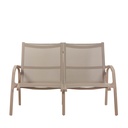 Fauteuil lounge 2 places 83,5*126*83 Taupe textilène taupe