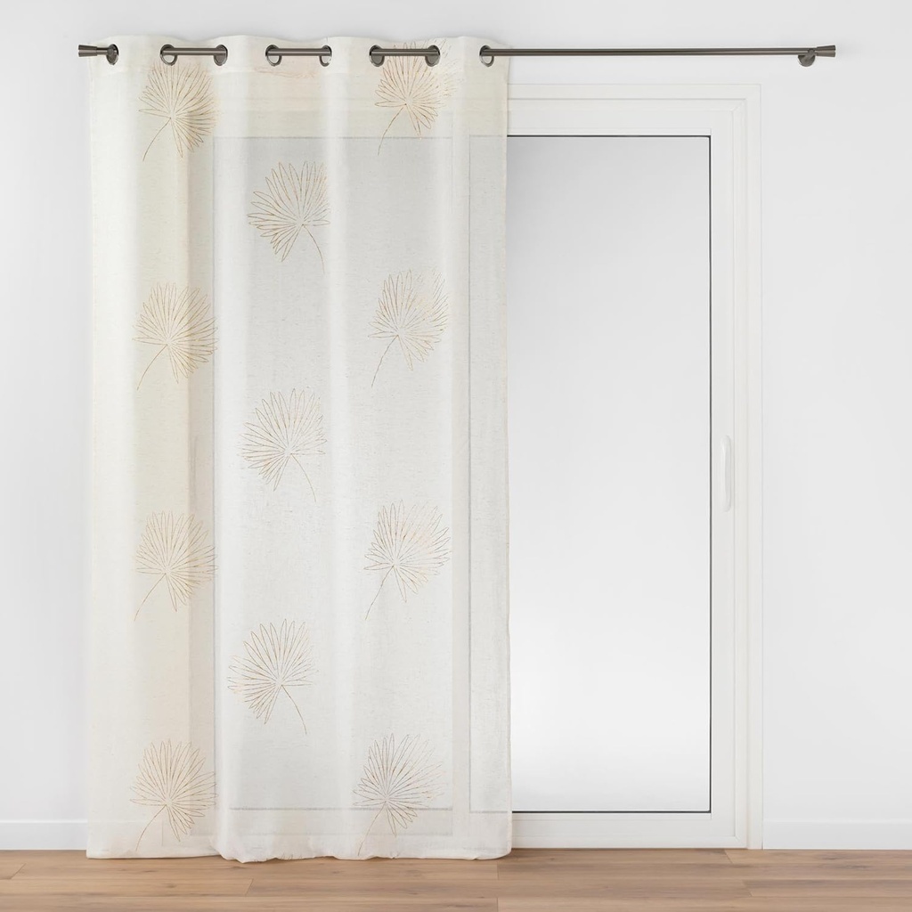 Panneau à oeillets 140x240cm voile sable applique Lotus