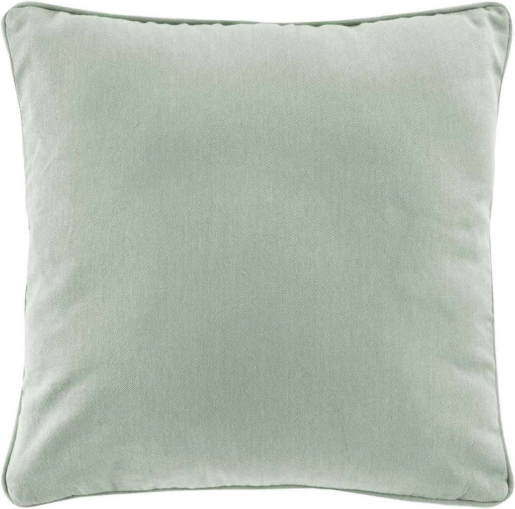 Housse de coussin + encart 40x40cm coton/polyester recycle gris Twily sauge