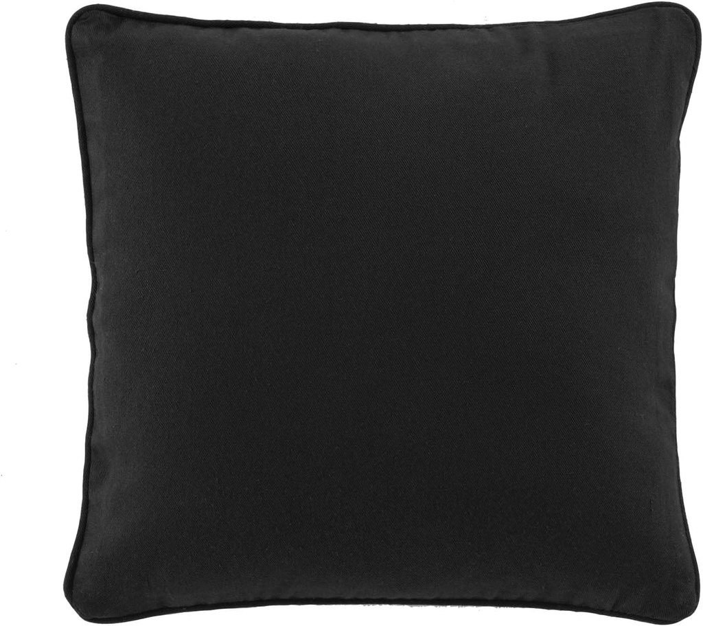 Housse de coussin + encart 40x40cm coton/polyester recycle gris Twily noir