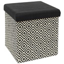 Coffre pouf pliable tresse noir