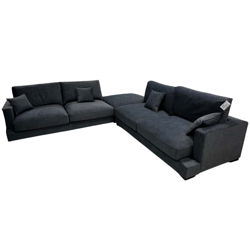 Sofa Albany IV 3pcs modulable H90xL410xP104cm + Ottoman H40xL104xP104cm Dark Grey