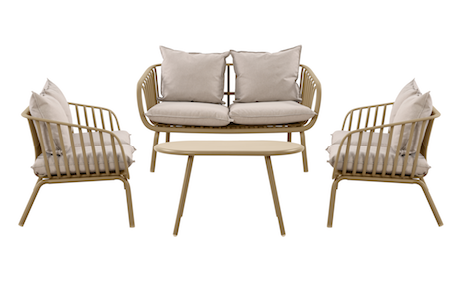 Salon Beige Sofa 2 places 62*155*72 + 2 fauteuils 62*82*72 + 1 Table basse 32*70*70 (copie)