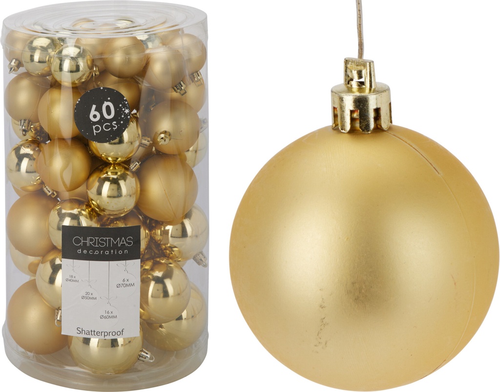 Boule de noel 60pcs Dore