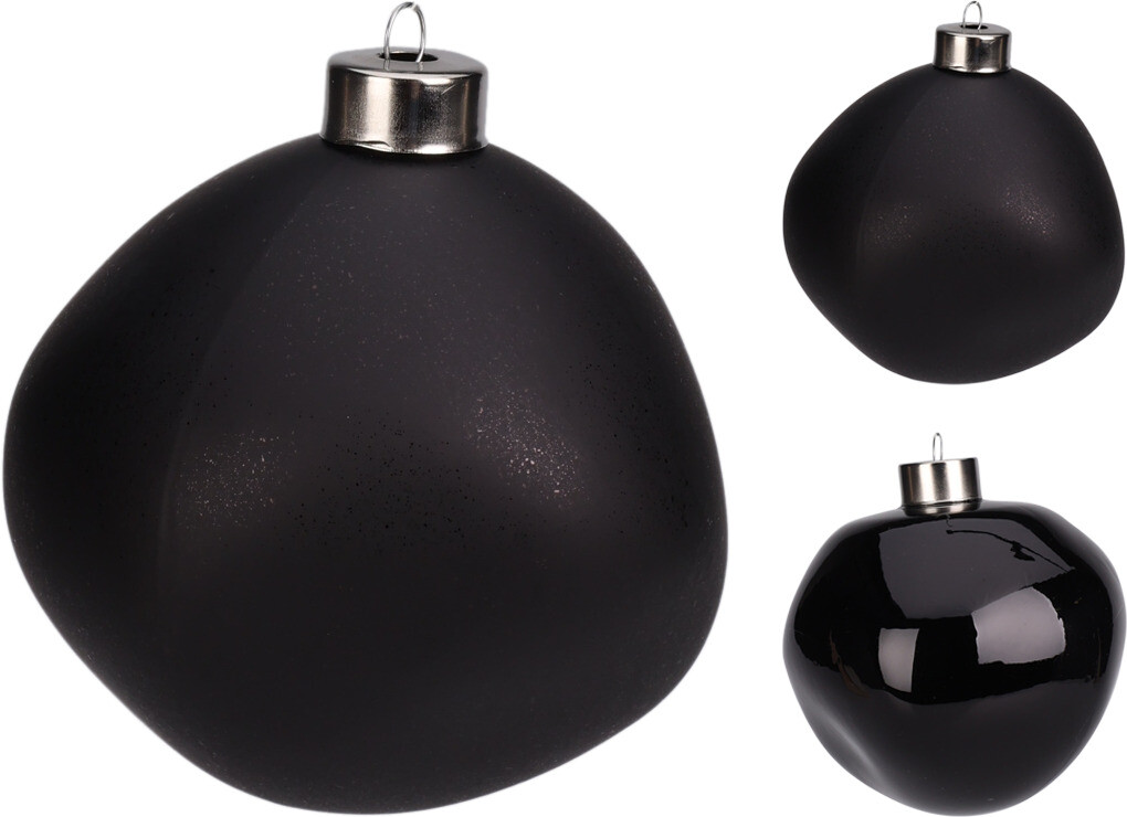 Boule de noel en verre 10cm Noir
