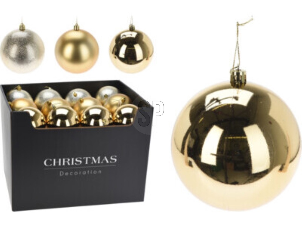 Boule de noel dia:12cm Dore