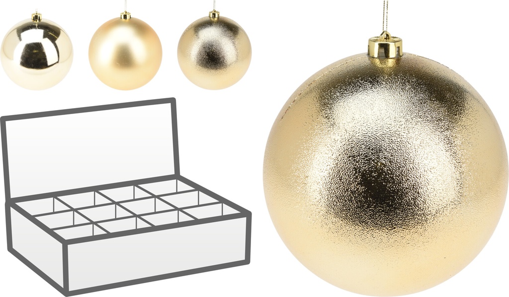 Boule de noel dia:18cm Dore