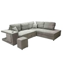 Sofa convertible d'angle droite Gris Chiné KARINA H85xL278xP218cm / Couchage H40xL220xP120cm 