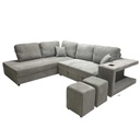 Sofa convertible d'angle gauche Gris Chiné KARINA H85xL278xP218cm / Couchage H40xL220xP120cm  