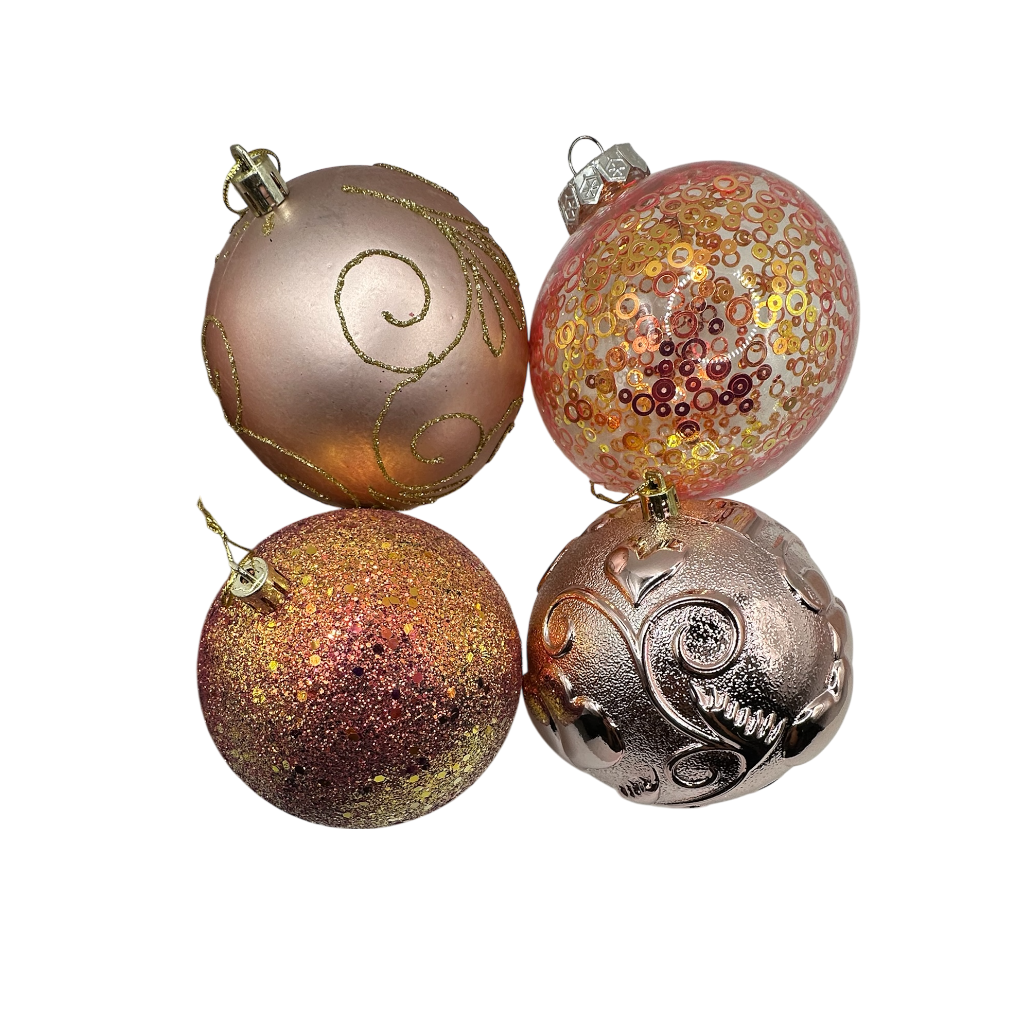 Boule de noel Rose 10cm 24pcs