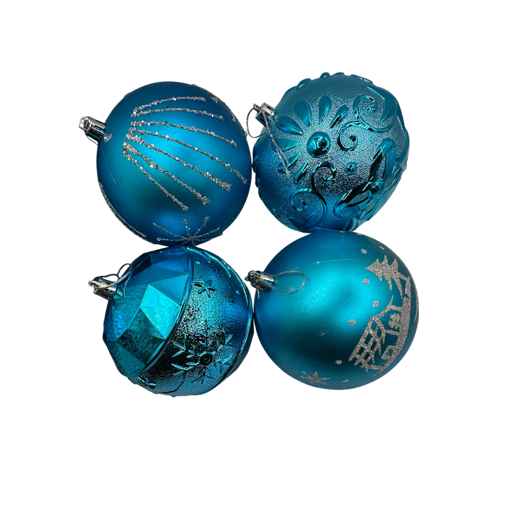 Boule de noel Bleu 10cm 24pcs 