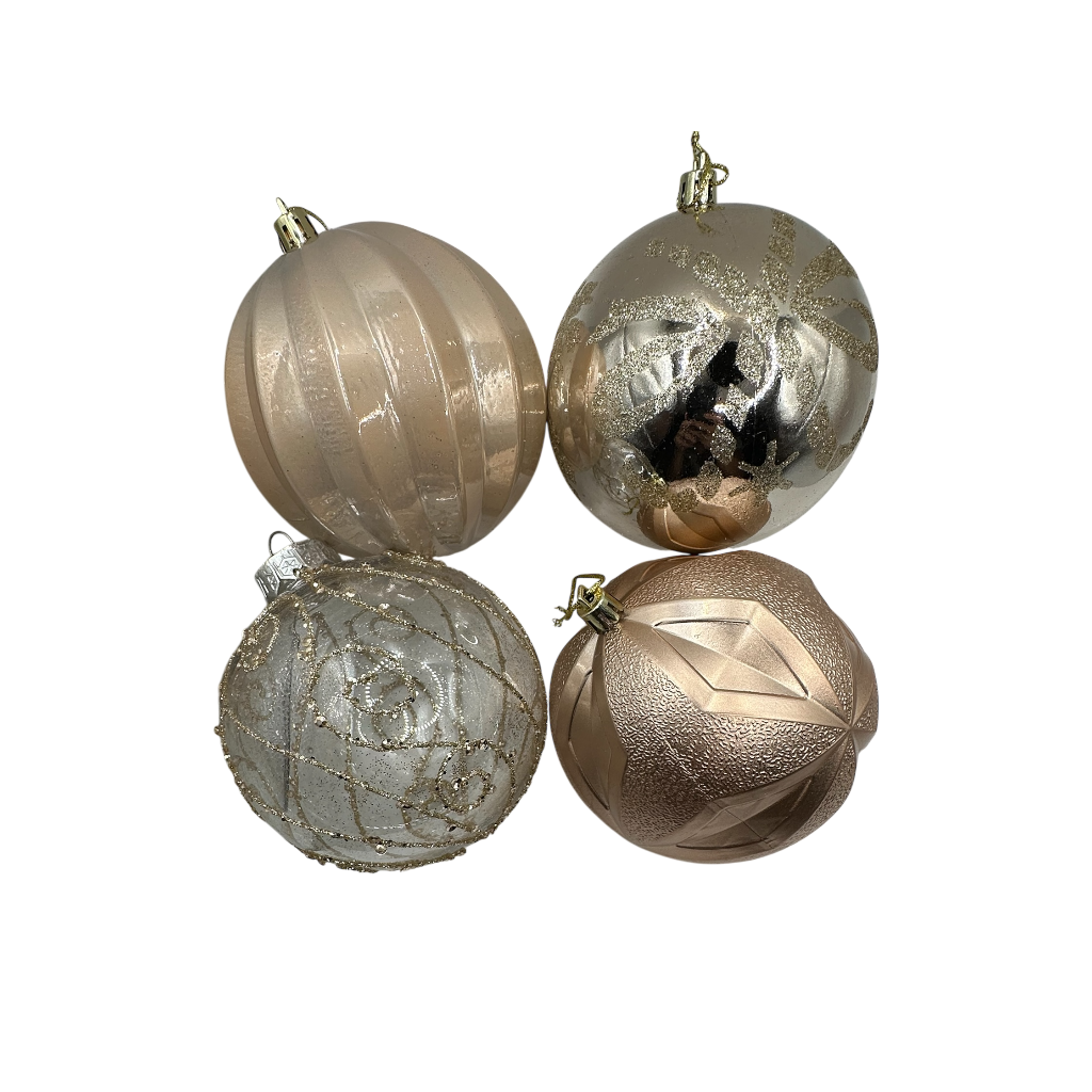 Boule de noel Champagne 10cm 24pcs 