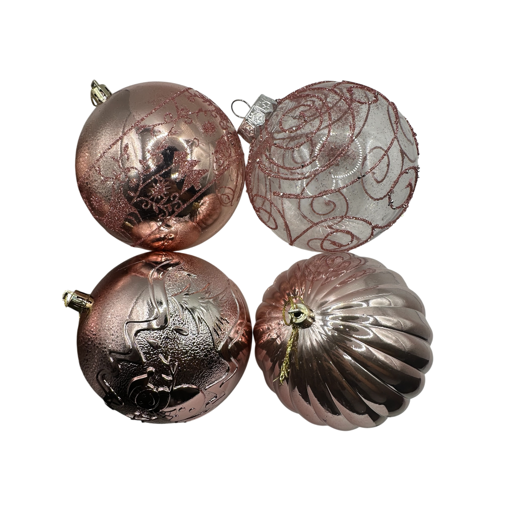 Boule de noel Rose 10cm 24pcs 