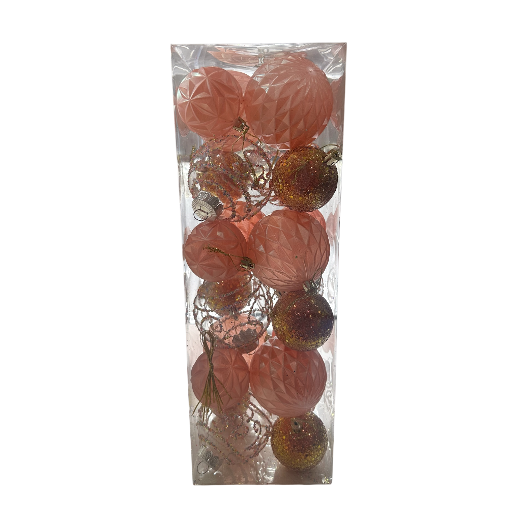 Boule de noel Rose mixte  24pcs 6cm/8cm 