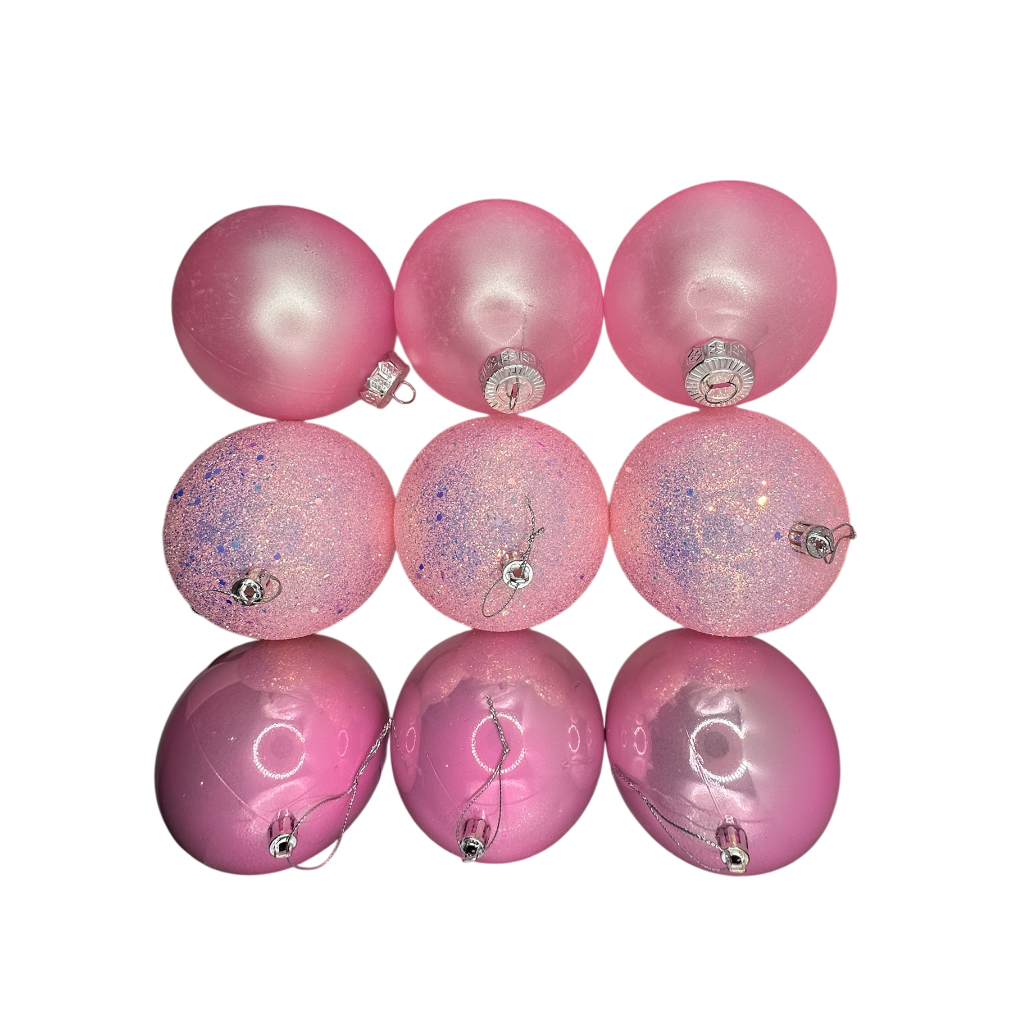 Boule de noel Rose 12pcs 10cm
