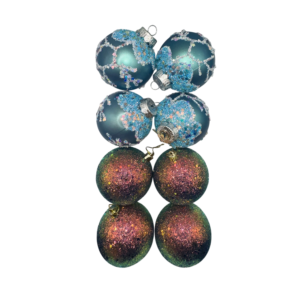 Boule de noel Bleu 8pcs 8cm 
