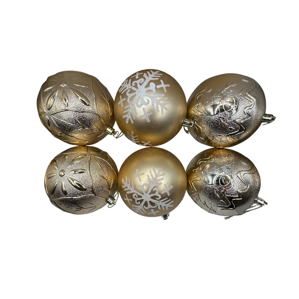 Boule de noel Doré 6pcs 10cm 