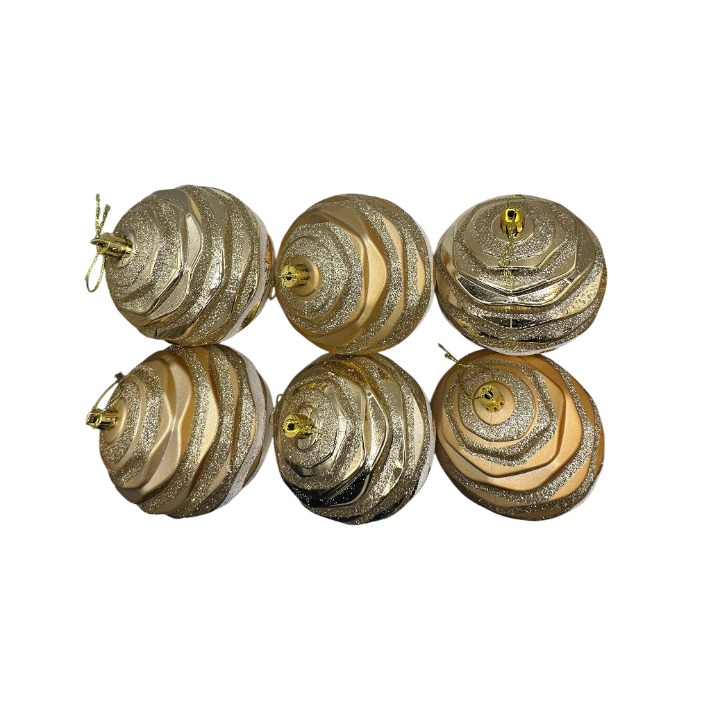 Boule de noel Champagne 10cm 6pcs 