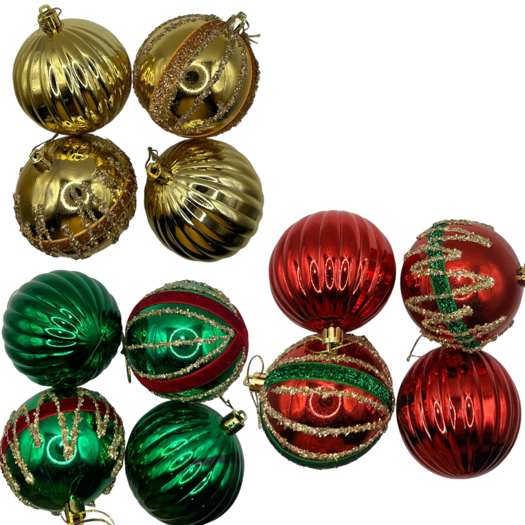 Boule de noel Rouge 8cm 4pcs