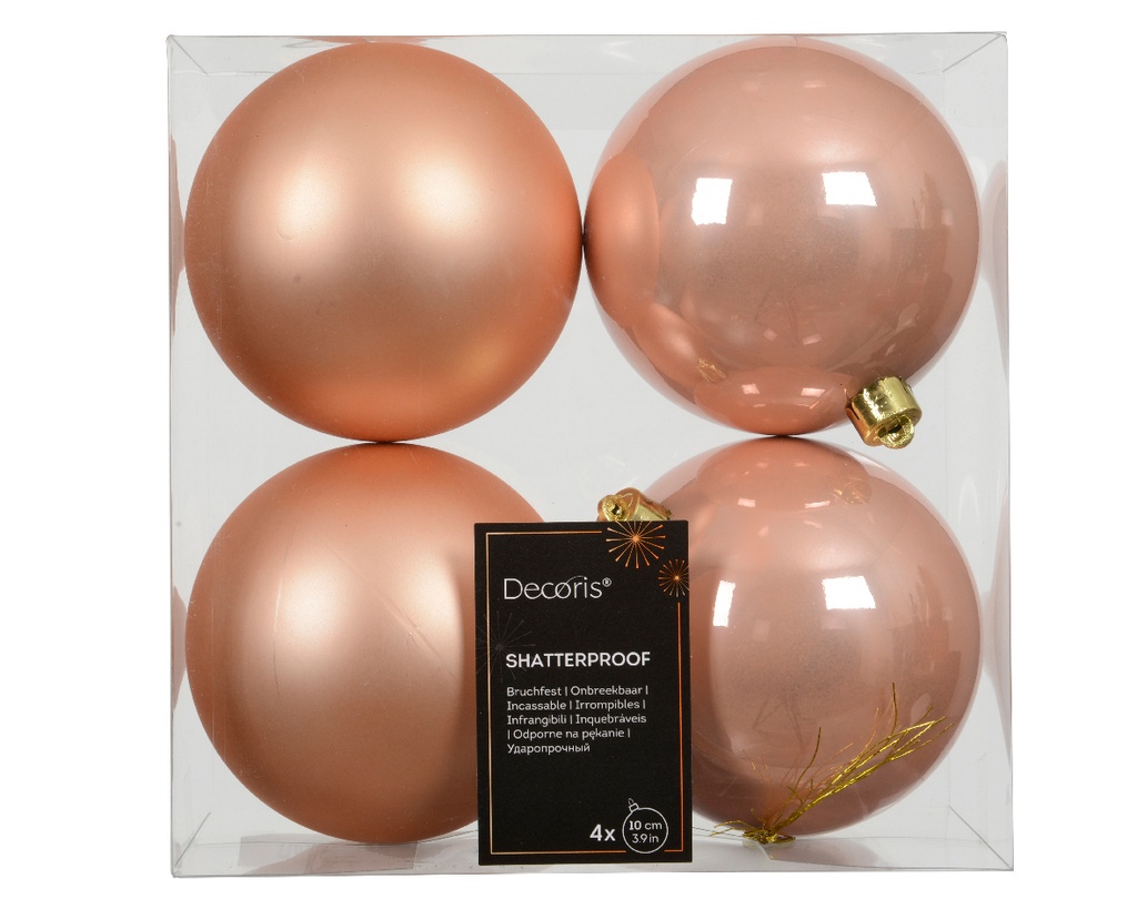 Boule de noel dia:10cm 4pcs Peach Pearl