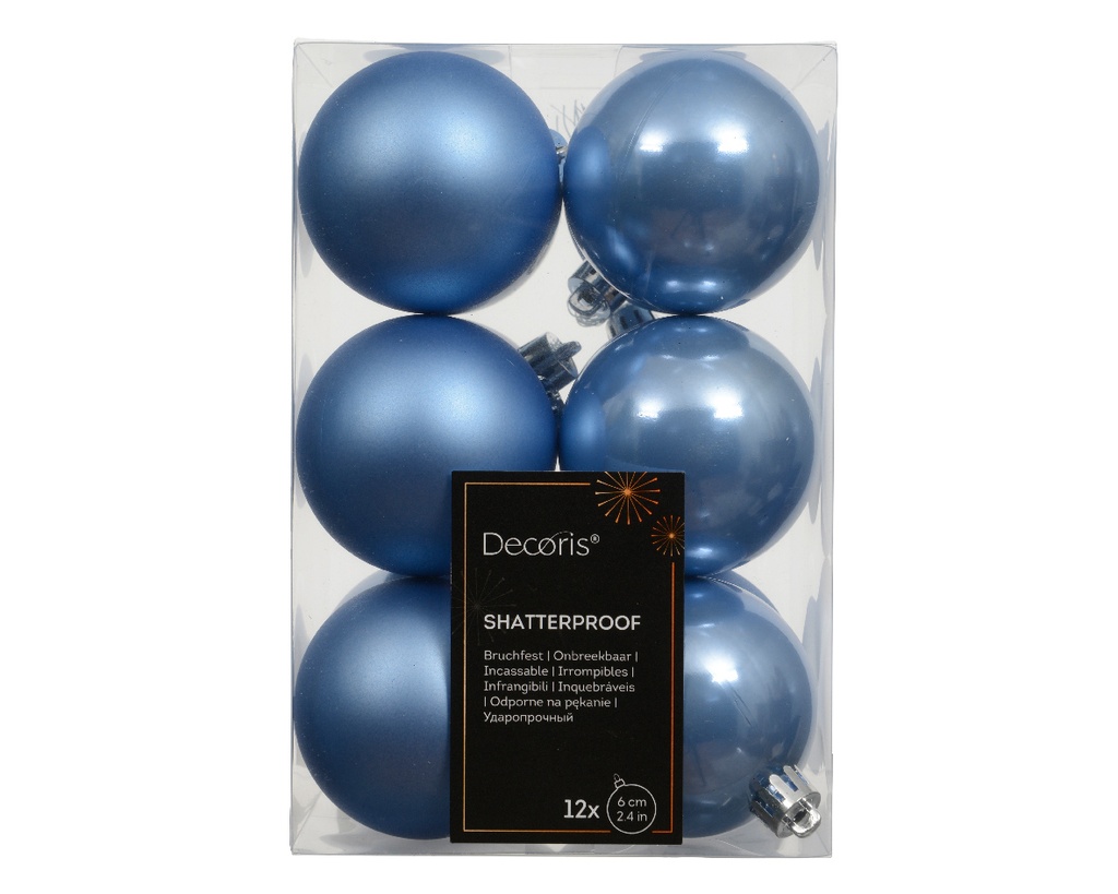 Boule de noel dia:8cm 6pcs Sky Blue