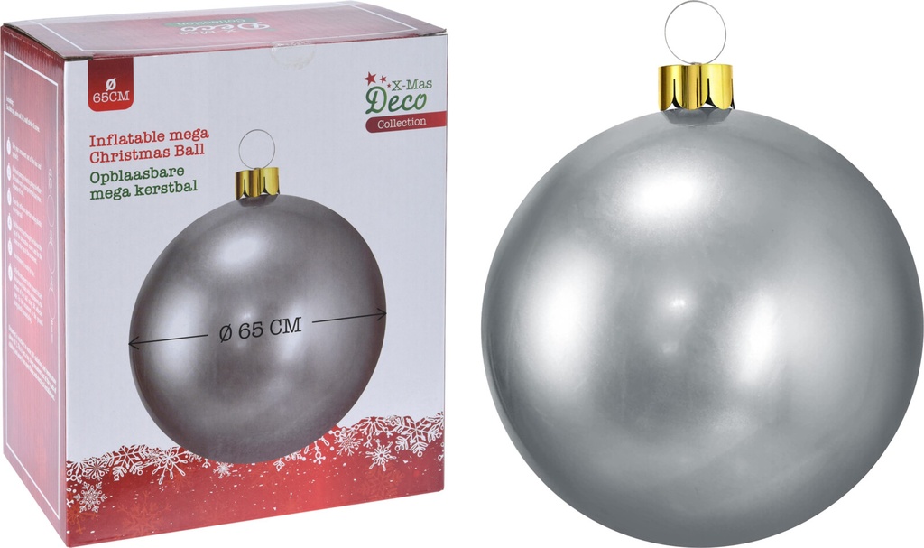 Boule de noel gonflable dia:65cm Argent