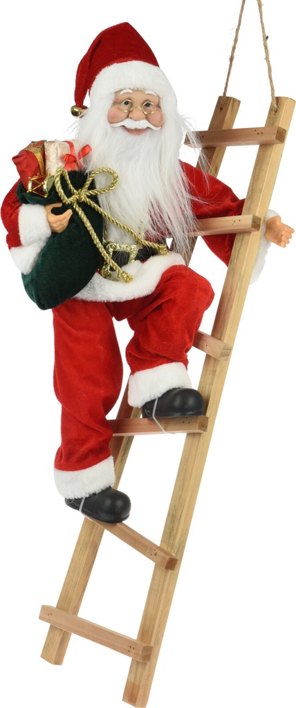 Père noël debout échelle