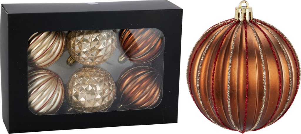 Boule de noel 6pcs Marron