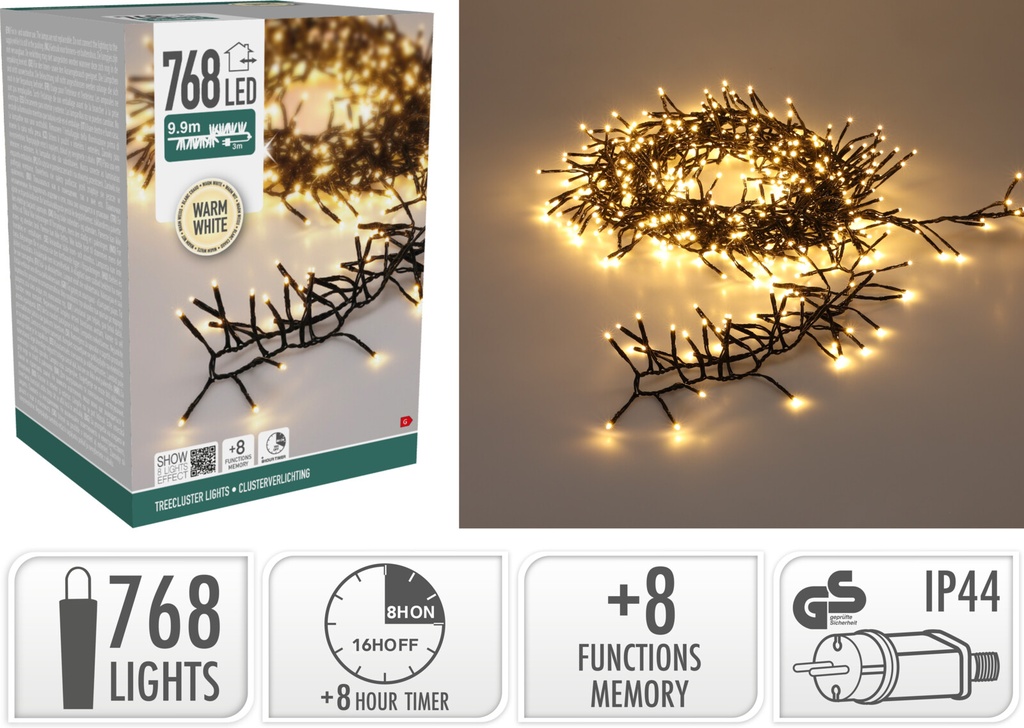 Guirlande lumineuse 768led 9,9m Blanc Chaud