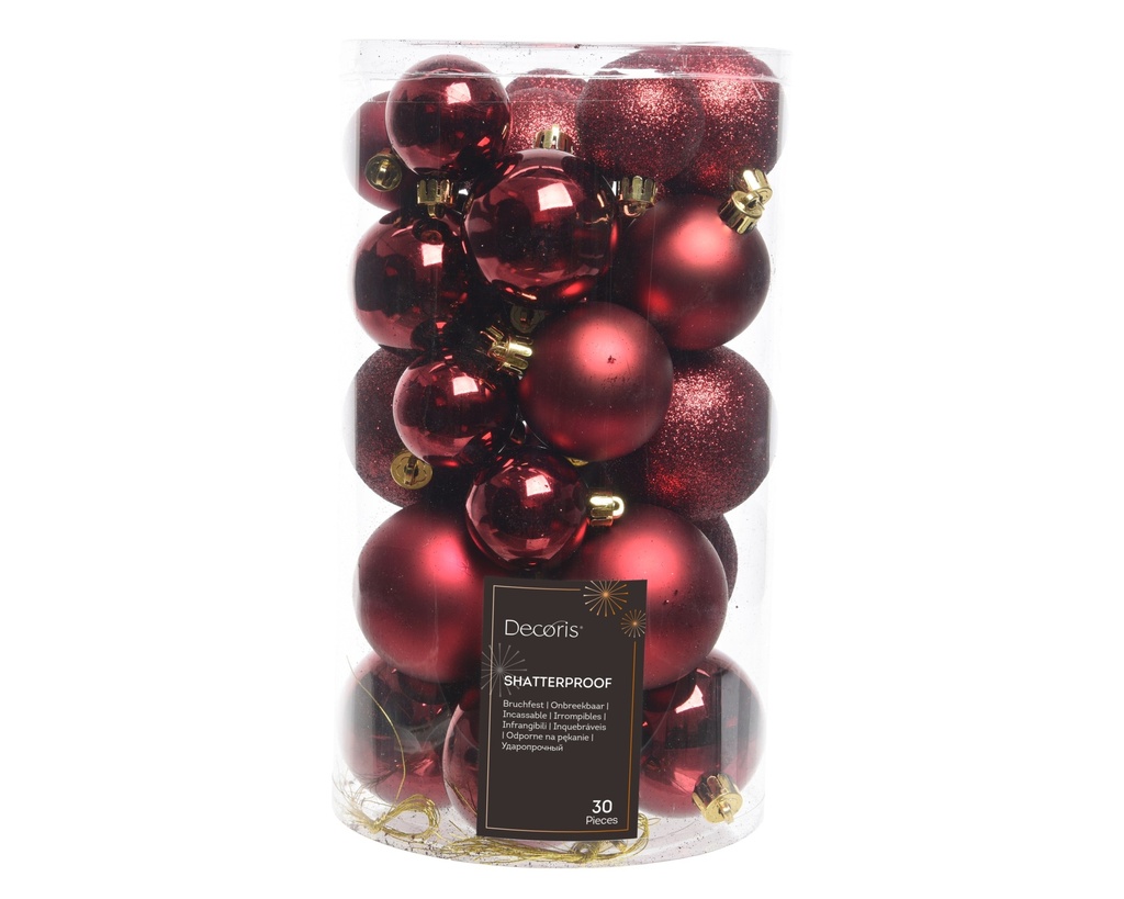 Boule de noel dia:6cm 30pcs Bordeaux