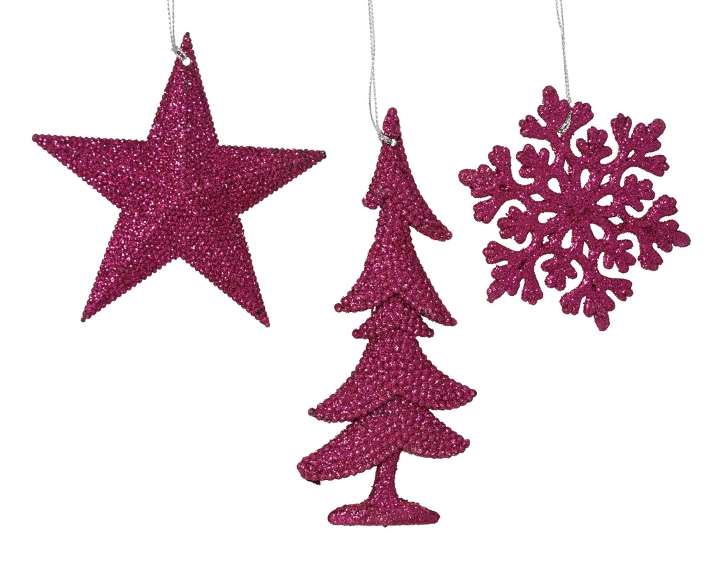 Suspension de noel 10,5*10,5 Rose Festive