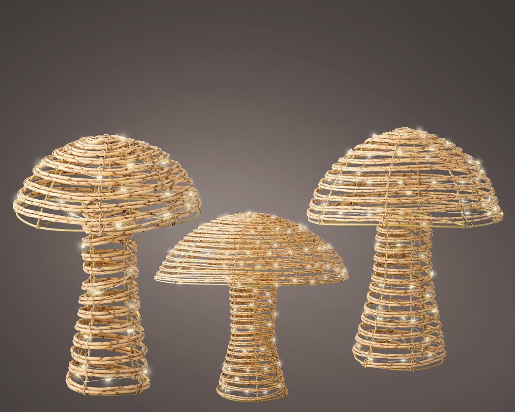 Champignon lumineux 45*50 Naturel/Blanc Chaud