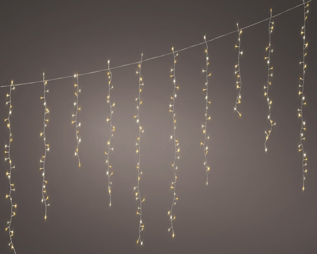 Guirlande lumineuse Stalactite 60*375 fils Blanc/Blanc Chaud