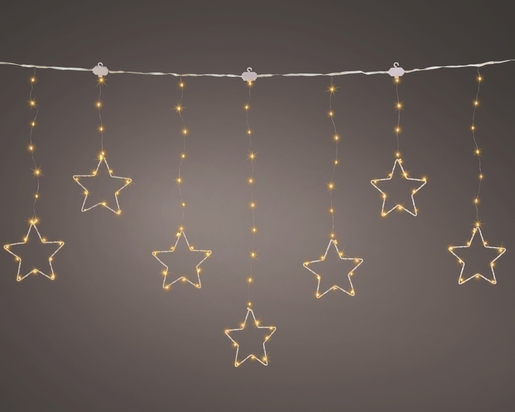 Guirlande lumineuse Stalactite Étoile 60*120 Cuivre/Blanc Chaud 