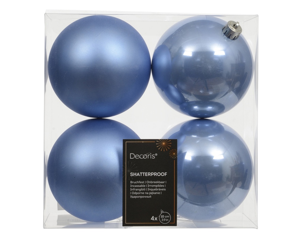 Boule de noel dia:10cm 4pcs Sky blue