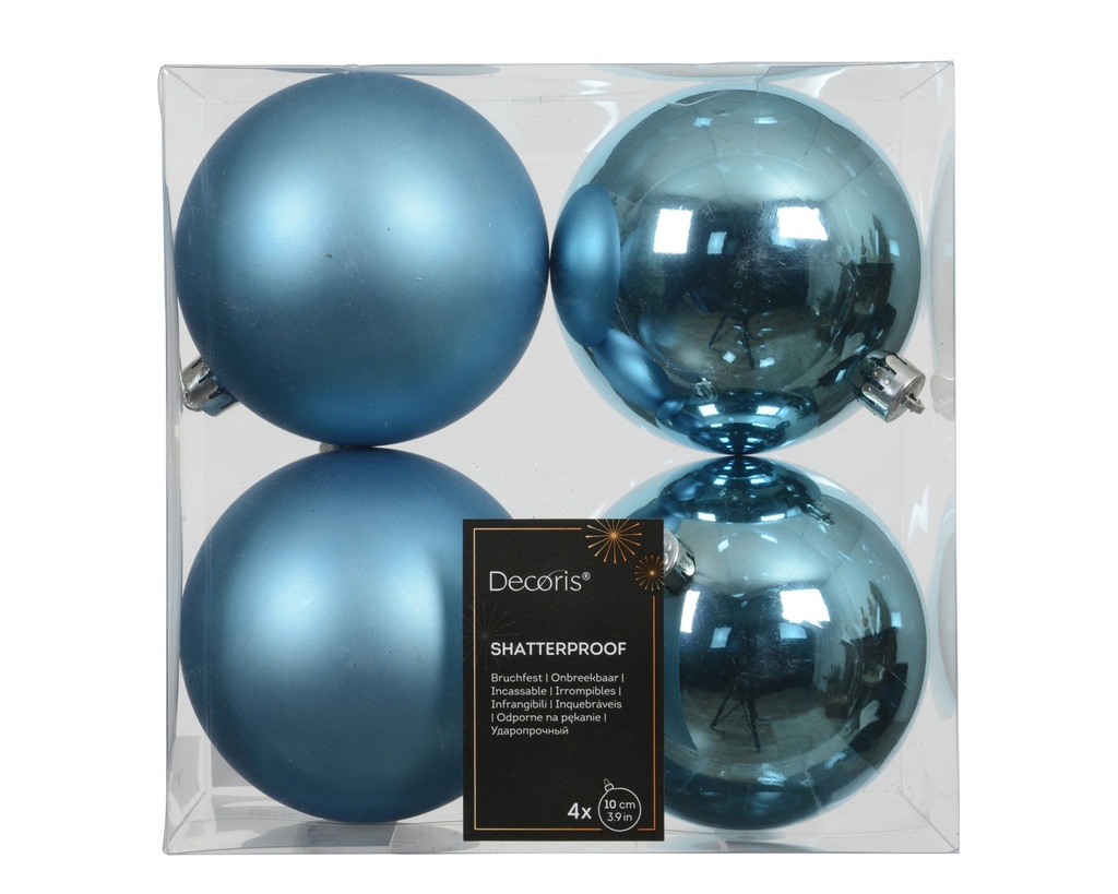 Boule de noel dia:10cm 4pcs Folk Blue