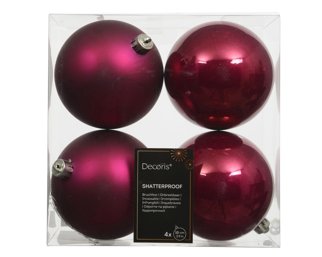 Boule de noel dia:10cm 4pcs Festive Pink