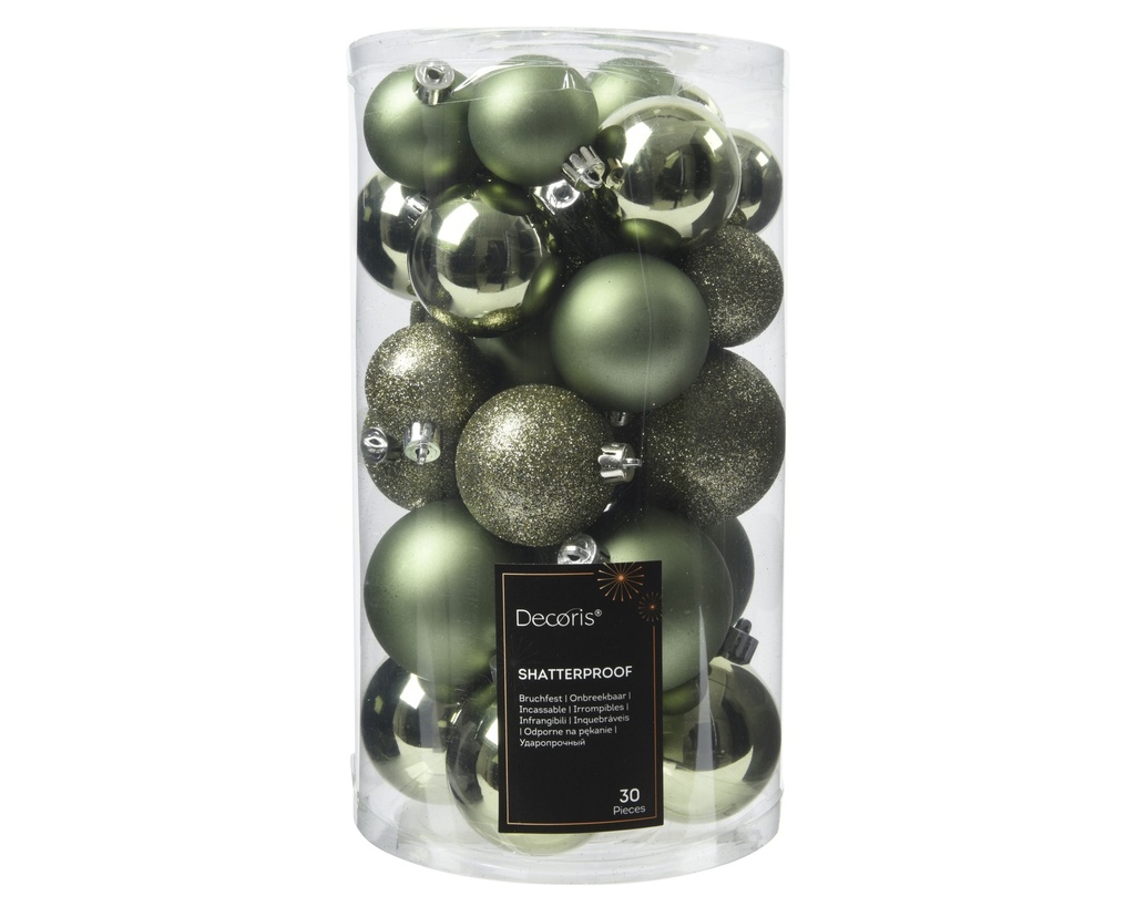 Boule de noel dia:6cm 30pcs Vert Romarin