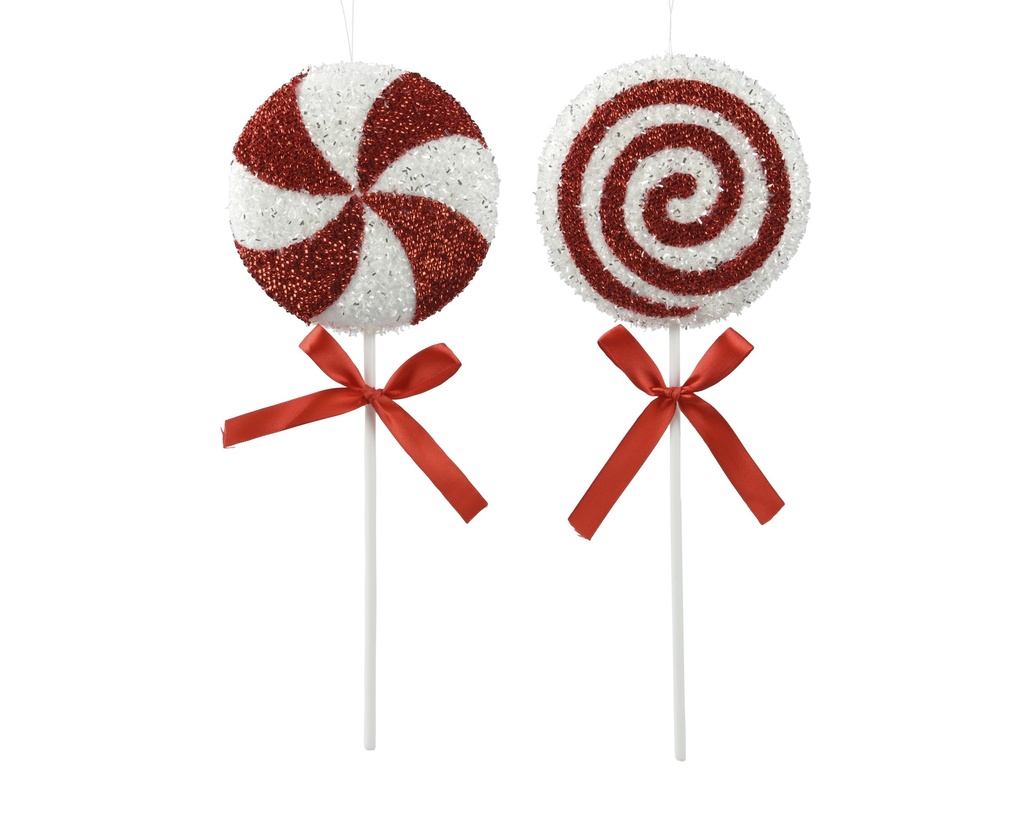 Bonbon lolipop 36*13,5 Rouge/Blanc
