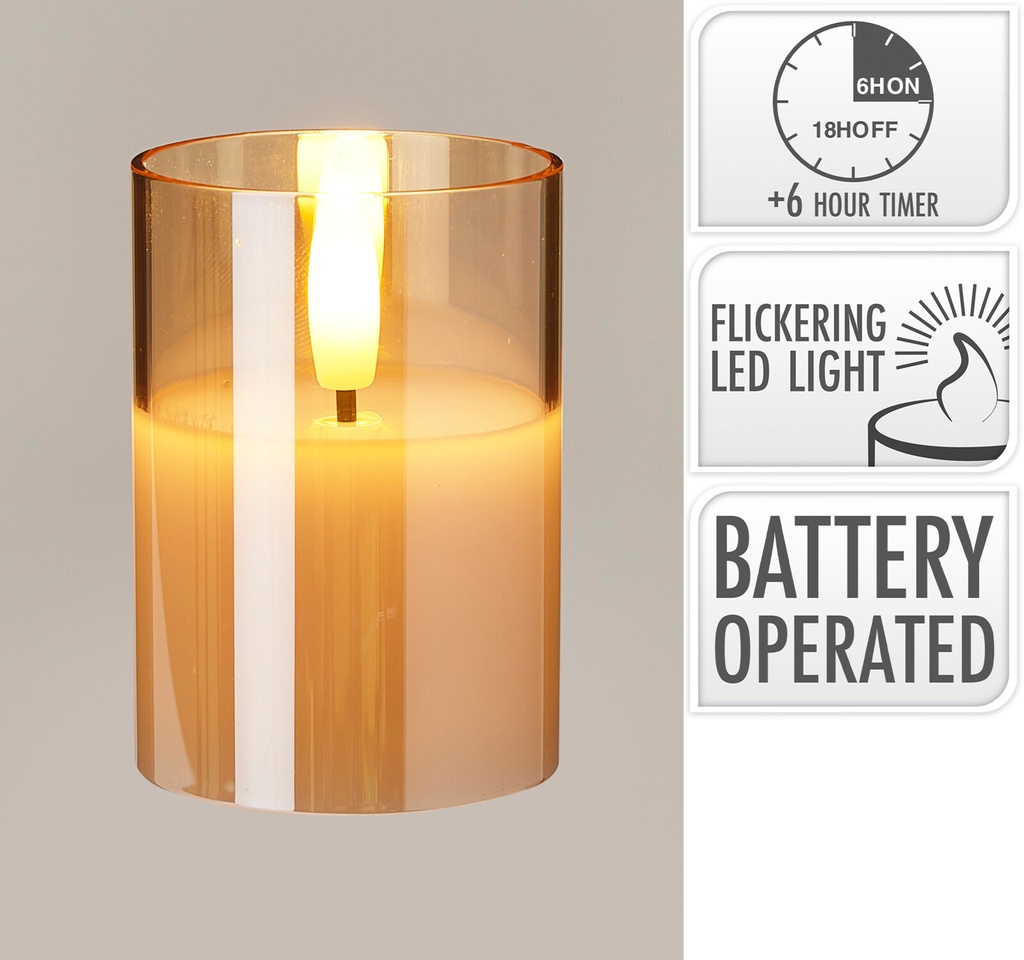 Bougie led en verre 7cm