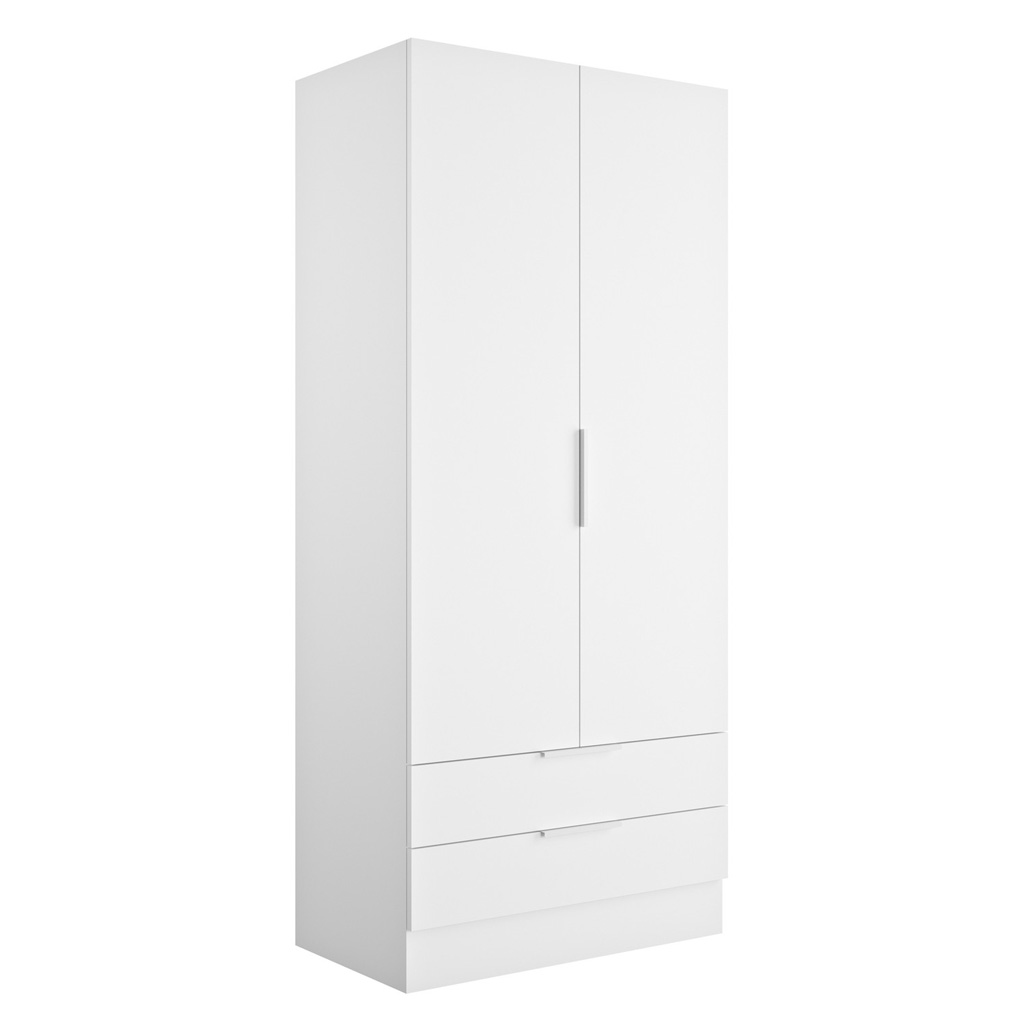 Armoir ESPRESSO 2 portes 2 tiroirs H184xL82xP46cm