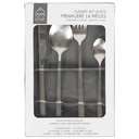 Couvert effet bois 16pcs  mat Shiny inox Julia M8