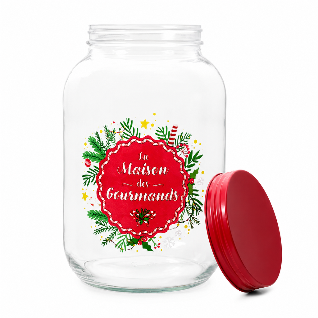 Bocal en verre noel traditionnelle 3L M6