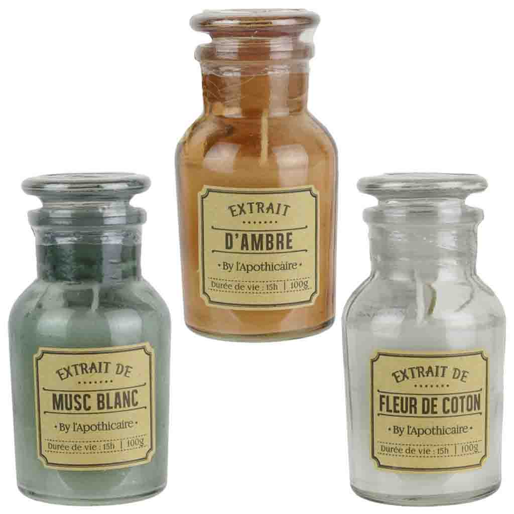 Bougie parfumée top verre apothicaire H11.6cm M24