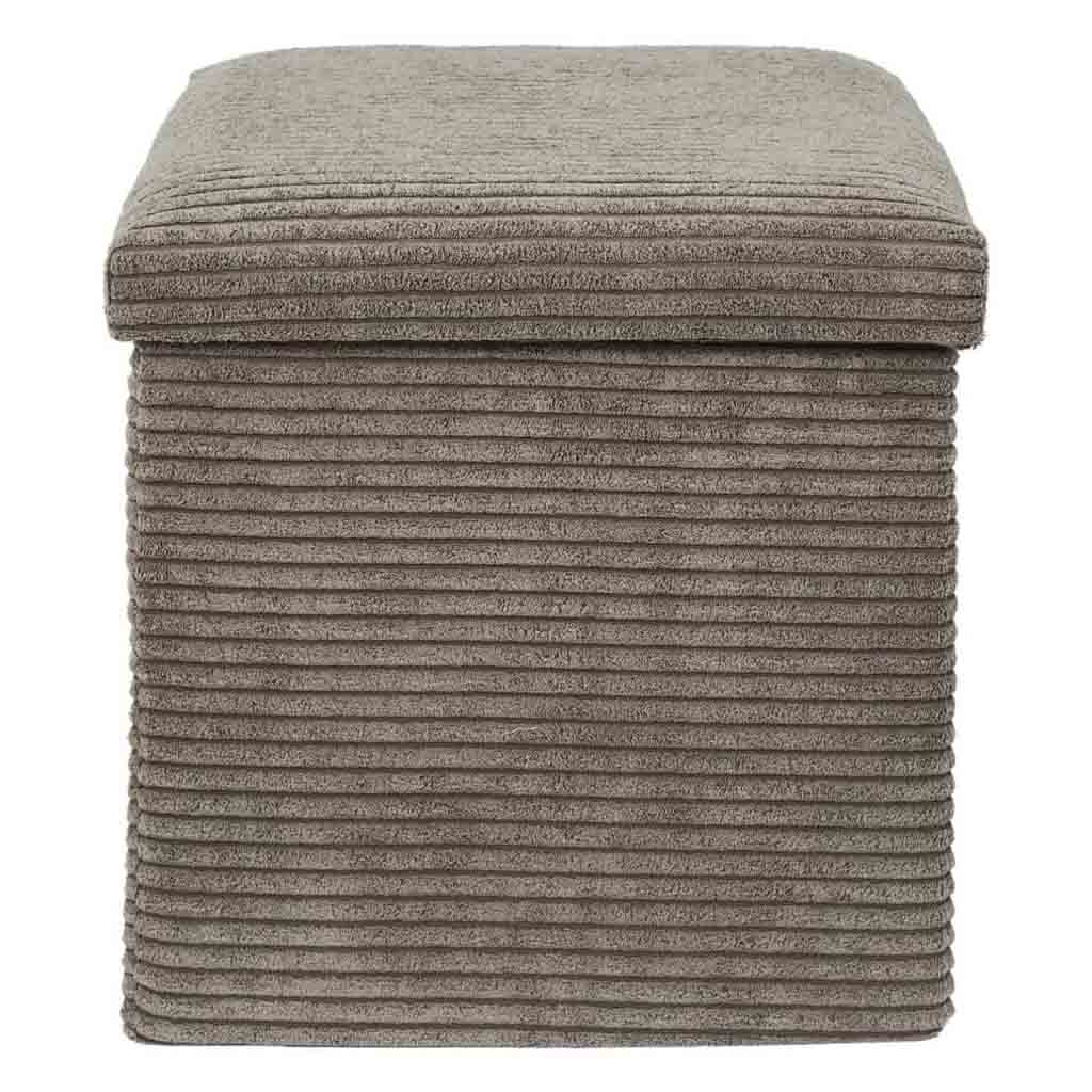Coffre pouf pliable cotele Scott taupe M4