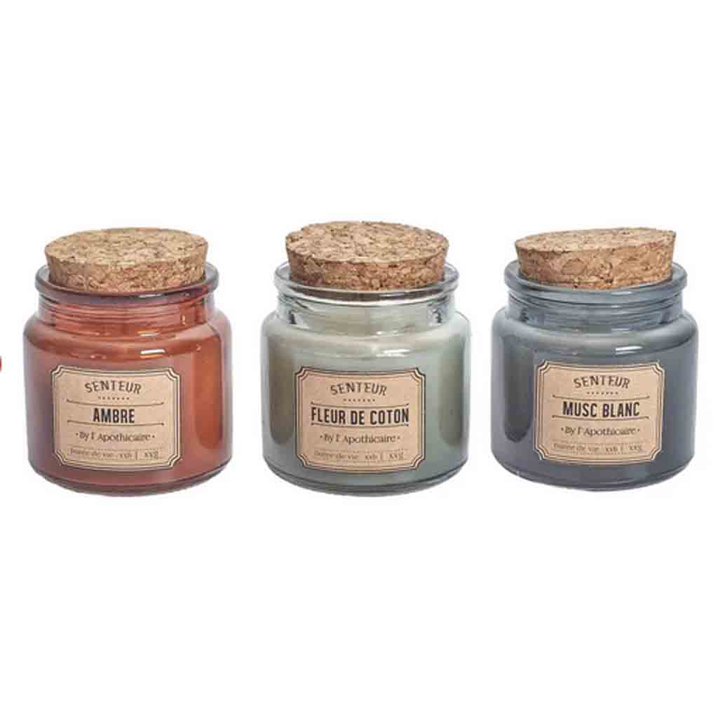 Bougie parfumée pot apoticaire H6.5cm M12